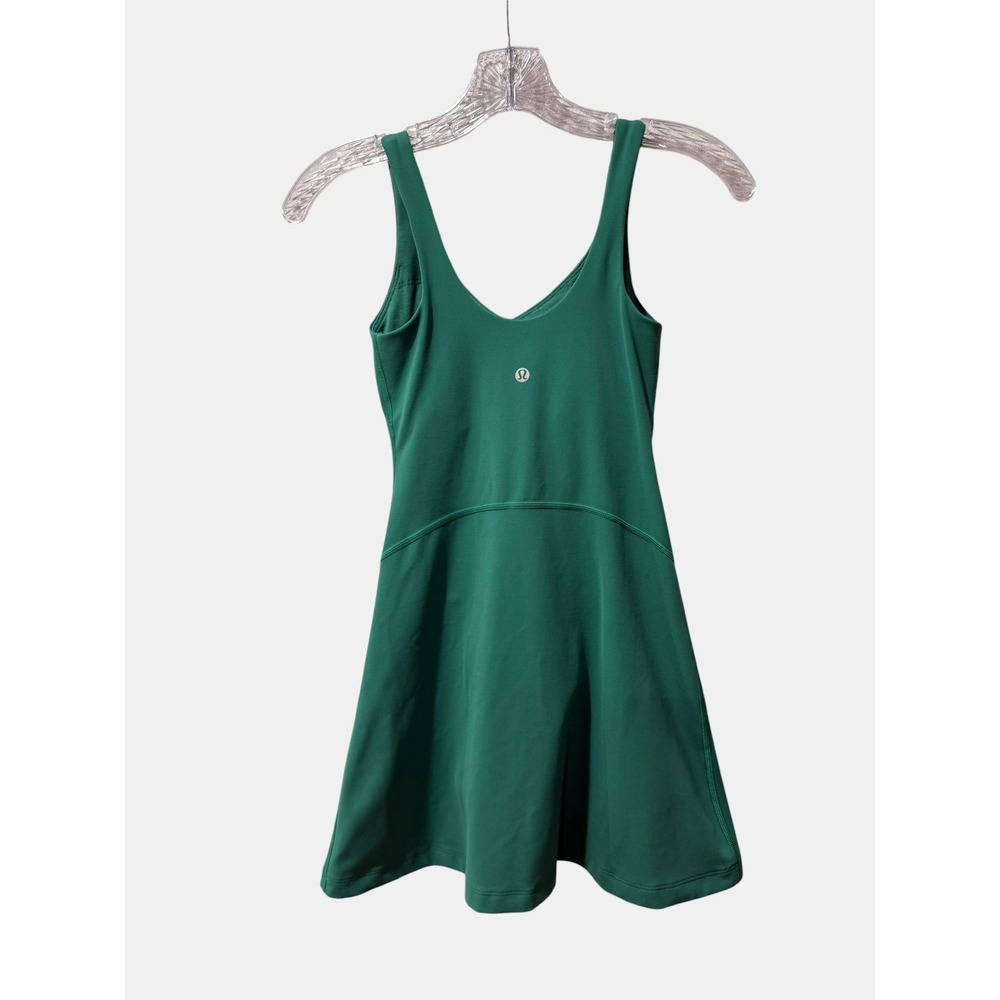 Lululemon Align Dress Cascadia Green Nulu Athletic Tennis Mini Dress Pocket/0 - Picture 9 of 12
